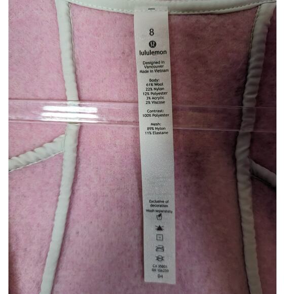 Lululemon So Sherpa Hooded Zip Jacket Heathered Pink Haze Size 8 Cozy Fleece - Picture 5 of 10